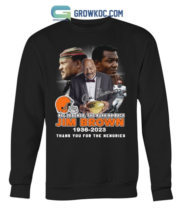 NFL Legends The Running Back Jim Brown 1936-2023 T-Shirt