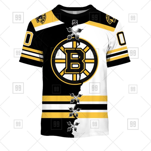 NHL Boston Bruins Mix Jersey Custom Personalized Hoodie T Shirt Sweatshirt