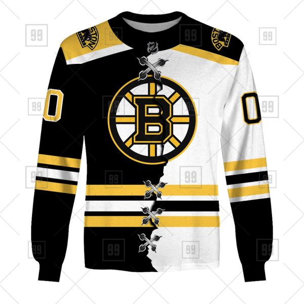 NHL Boston Bruins Mix Jersey Custom Personalized Hoodie T Shirt Sweatshirt