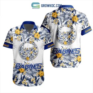 NHL Buffalo Sabres Flowers Hawaiian Design Button Shirt