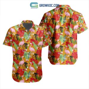 NHL Chicago Blackhawk Crane Hawaiian Design Button Shirt