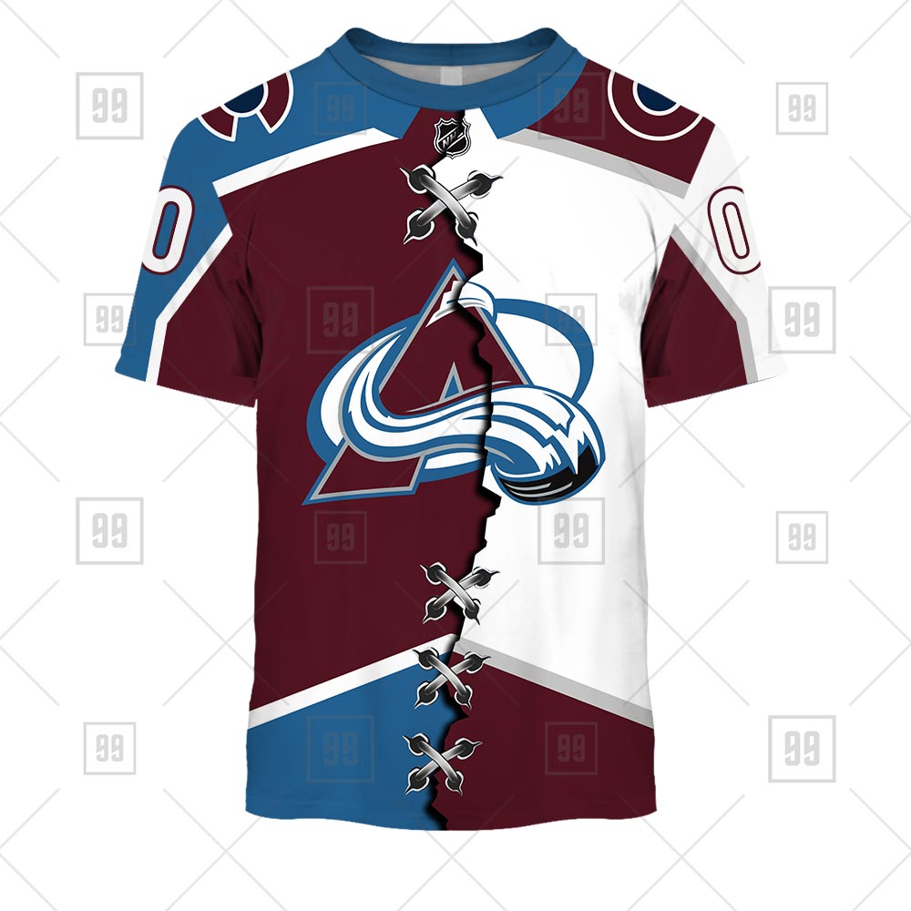 NHL Colorado Avalanche Custom Name Number Away Jersey Pullover Hoodie