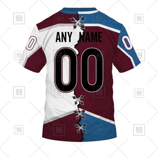 NHL Colorado Avalanche Mix Jersey Custom Personalized Hoodie T Shirt Sweatshirt