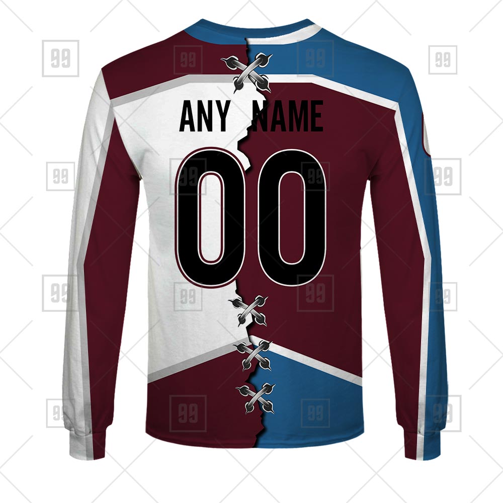 NHL Colorado Avalanche Hockey Jersey V2 Personalized Name & Number