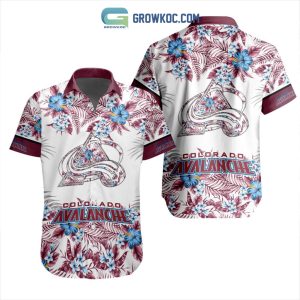 NHL Colorado Avalanche Flowers Hawaiian Design Button Shirt