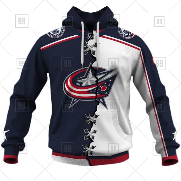 NHL Columbus Blue Jackets Mix Custom Personalized Hoodie T Shirt Sweatshirt