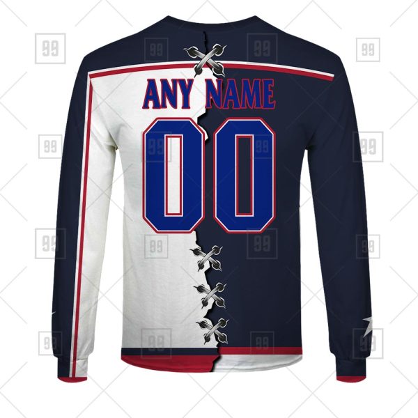 NHL Columbus Blue Jackets Mix Custom Personalized Hoodie T Shirt Sweatshirt