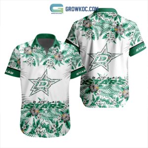 NHL Dallas Stars Flowers Hawaiian Design Button Shirt