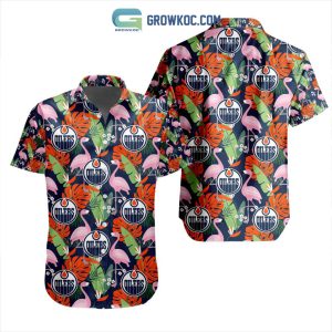 NHL Edmonton Oilers Crane Hawaiian Design Button Shirt