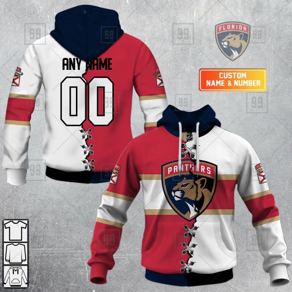 NHL Florida Panthers Mix Jersey Custom Personalized Hoodie T Shirt Sweatshirt