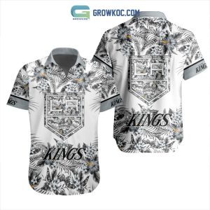 NHL Los Angeles Kings Flowers Hawaiian Design Button Shirt