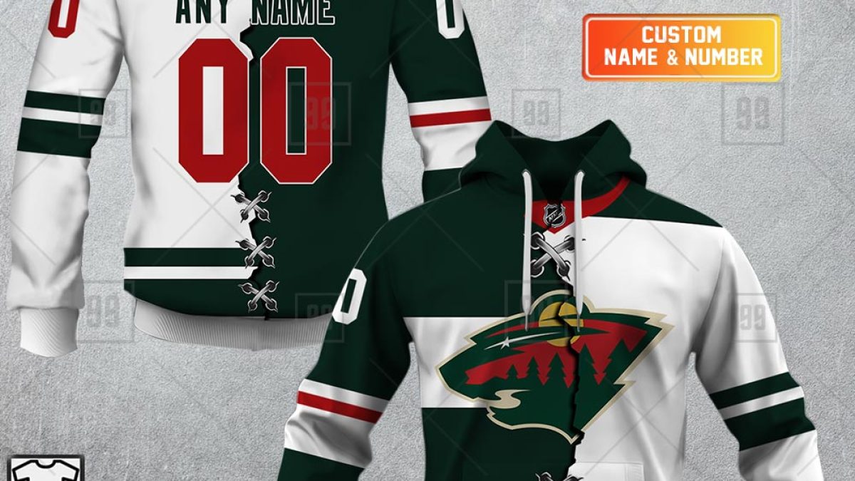 Minnesota Wild Personalized Name And Number NHL Mix Jersey Polo