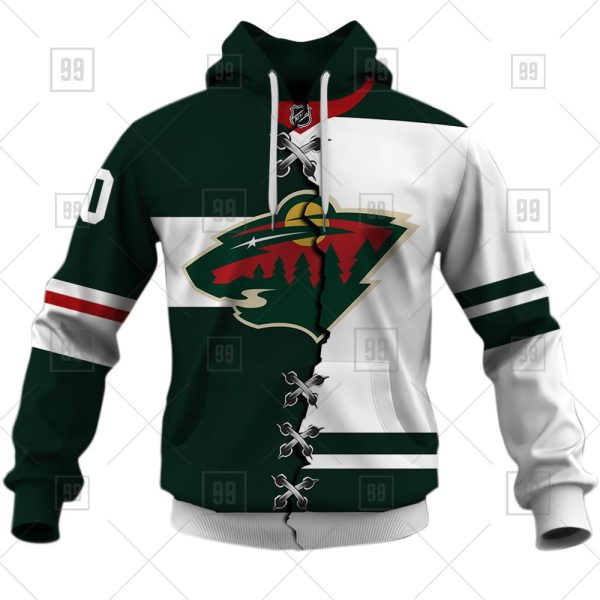 NHL Minnesota Wild Mix Jersey Custom Personalized Hoodie T Shirt Sweatshirt