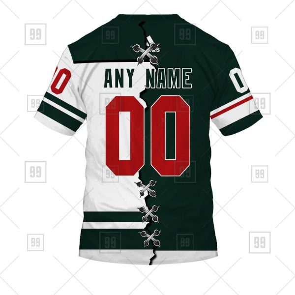 NHL Minnesota Wild Mix Jersey Custom Personalized Hoodie T Shirt Sweatshirt