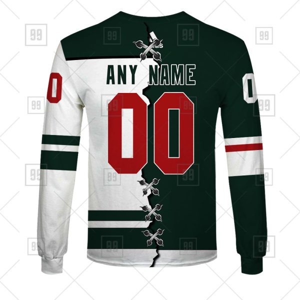 NHL Minnesota Wild Mix Jersey Custom Personalized Hoodie T Shirt Sweatshirt