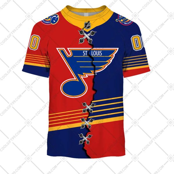 NHL Mix Retro Jersey St. Louis Blues Style Custom Personalized Hoodie T Shirt Sweatshirt