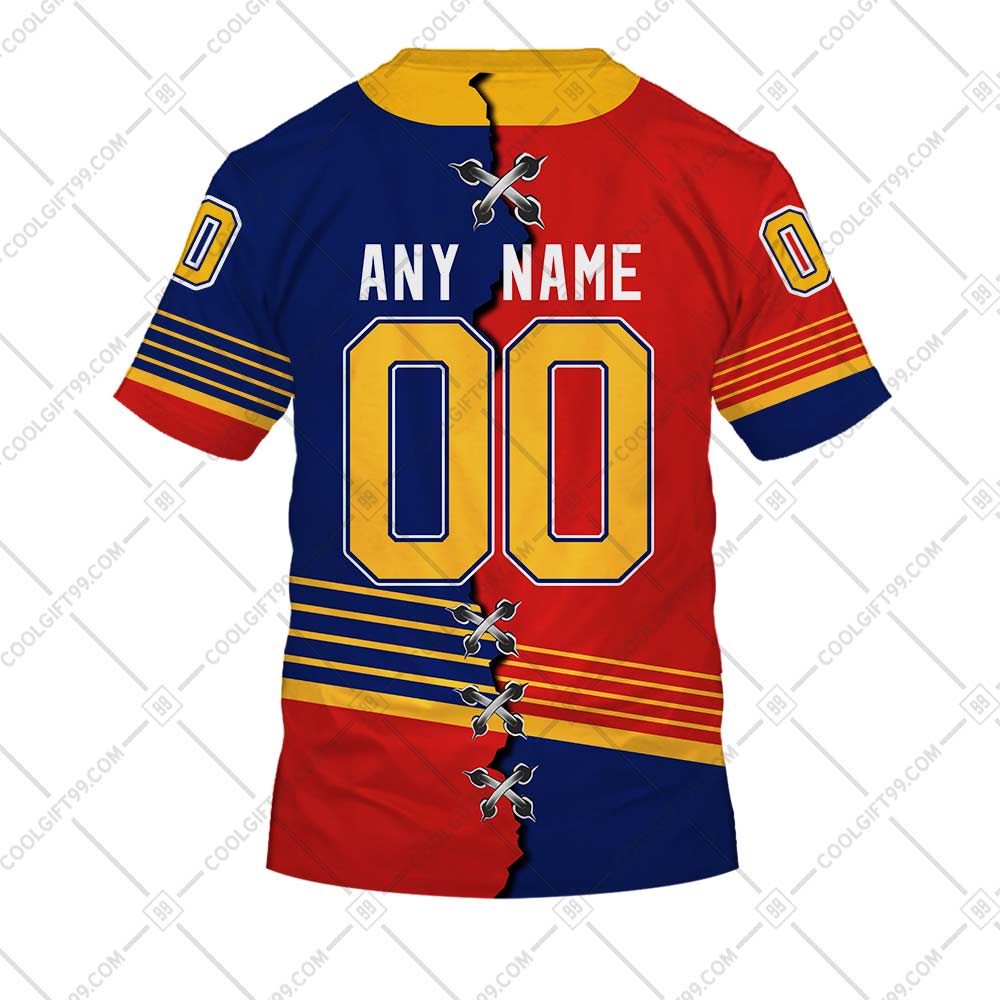 NHL Mix Retro Jersey St. Louis Blues Style Custom Personalized Hoodie T Shirt  Sweatshirt - Growkoc