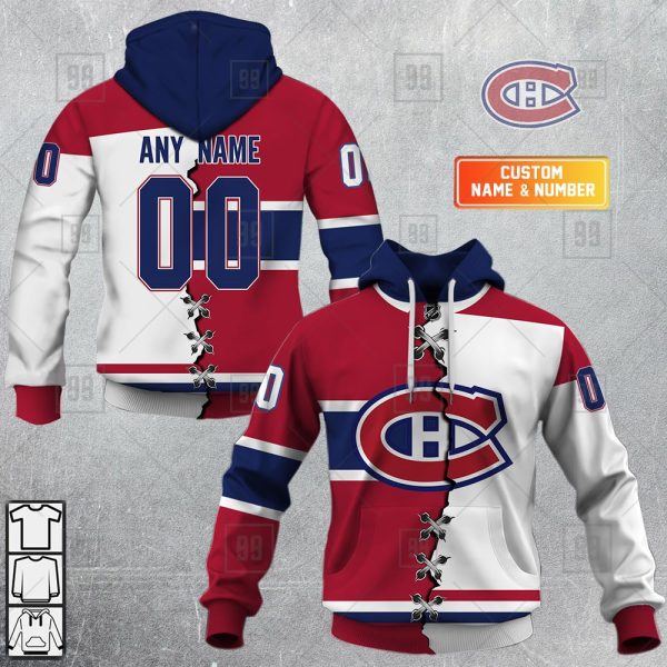 NHL Montreal Canadiens Mix Jersey 2023 Custom Personalized Hoodie T Shirt Sweatshirt