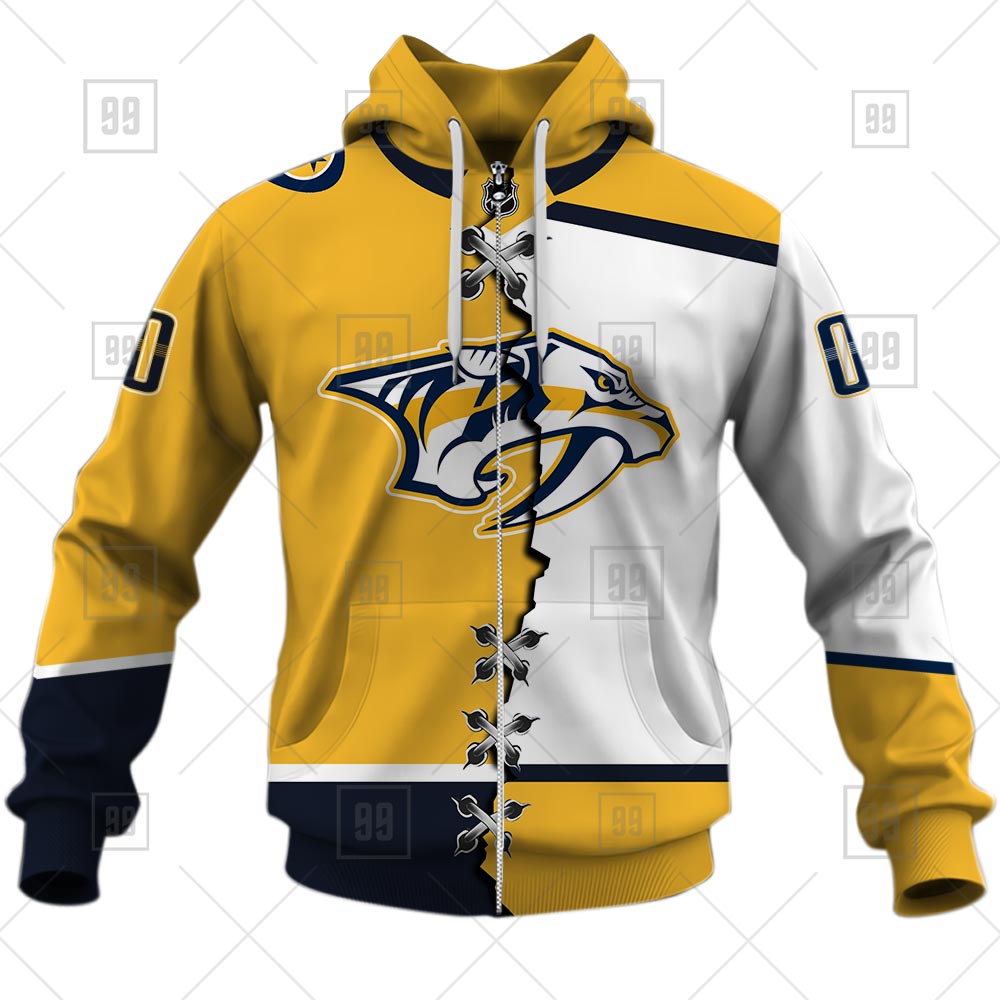 Nashville Predators Personalized Name And Number NHL Mix Jersey Polo Shirt  Best Gift For Fans