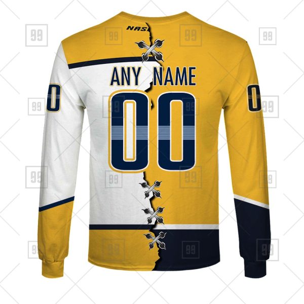 NHL Nashville Predators Mix Jersey Custom Personalized Hoodie T Shirt Sweatshirt