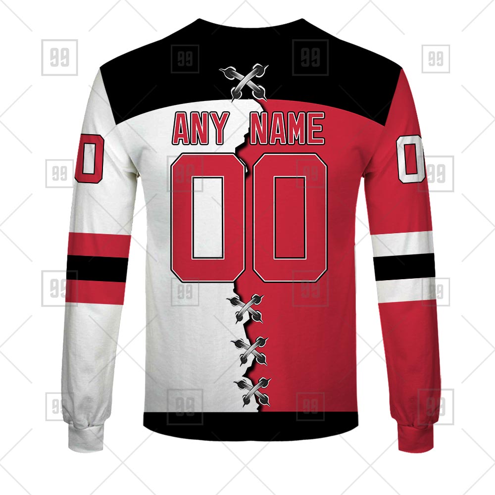 NHL New Jersey Devils Black Red T-Shirt