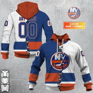 NHL New York Islanders Mix Jersey Custom Personalized Hoodie T Shirt Sweatshirt