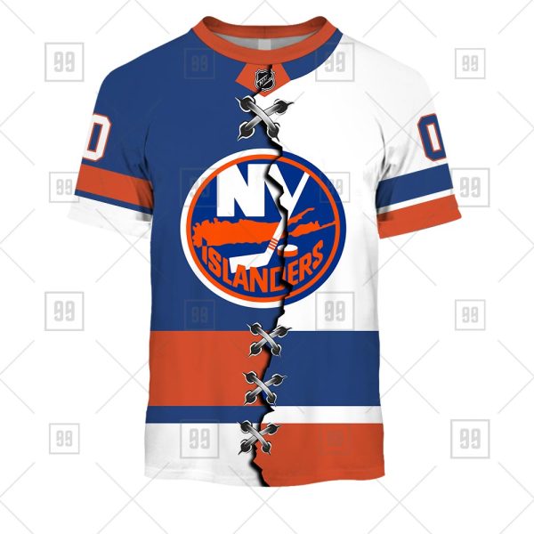 NHL New York Islanders Mix Jersey Custom Personalized Hoodie T Shirt Sweatshirt