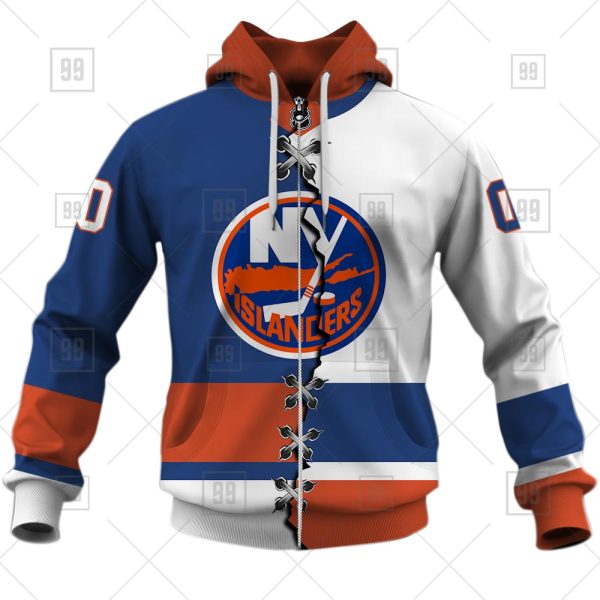 NHL New York Islanders Mix Jersey Custom Personalized Hoodie T Shirt Sweatshirt