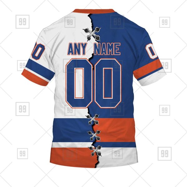 NHL New York Islanders Mix Jersey Custom Personalized Hoodie T Shirt Sweatshirt