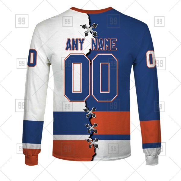 NHL New York Islanders Mix Jersey Custom Personalized Hoodie T Shirt Sweatshirt