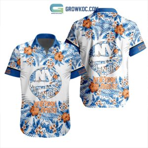NHL New York Islanders Flowers Hawaiian Design Button Shirt