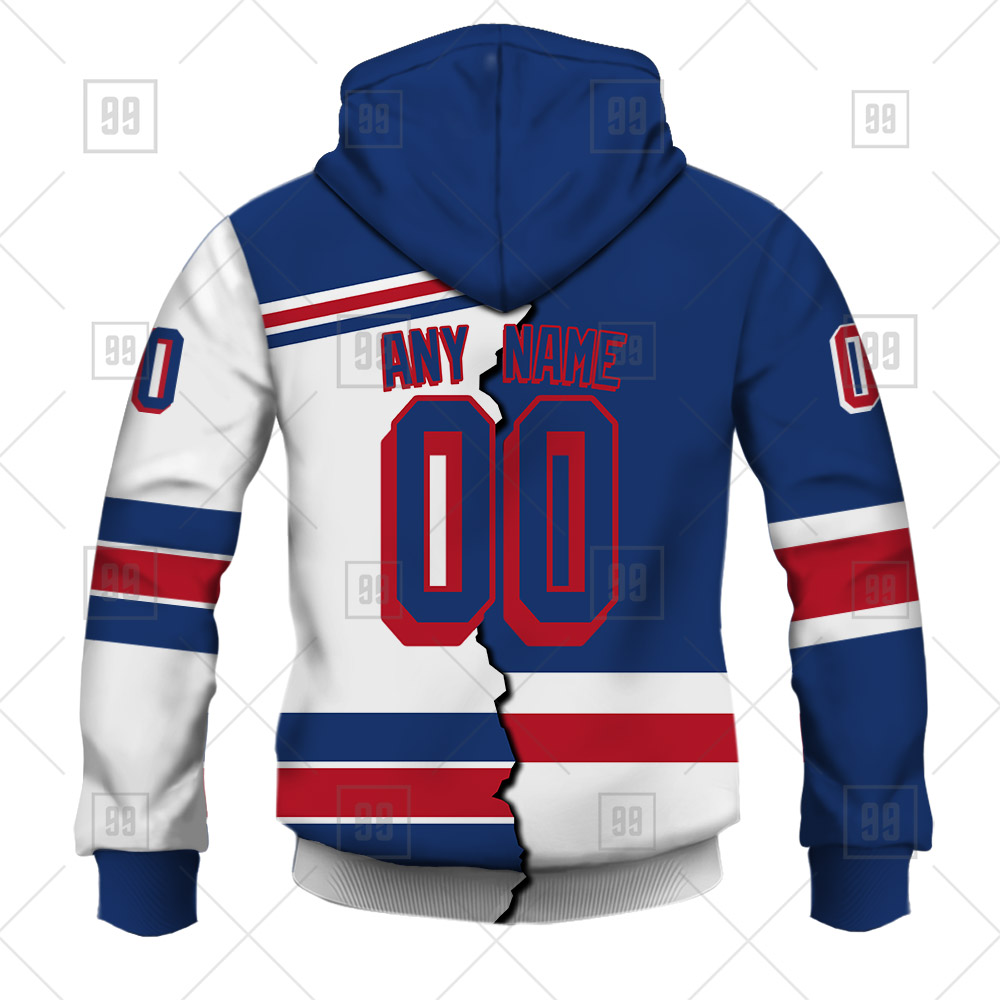 NHL New York Rangers Girls' Poly Fleece Hooded Sweatshirt - M