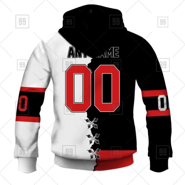 NHL Ottawa Senators Mix Jersey Custom Personalized Hoodie T Shirt Sweatshirt