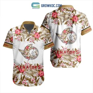 NHL Ottawa Senators Flowers Hawaiian Design Button Shirt