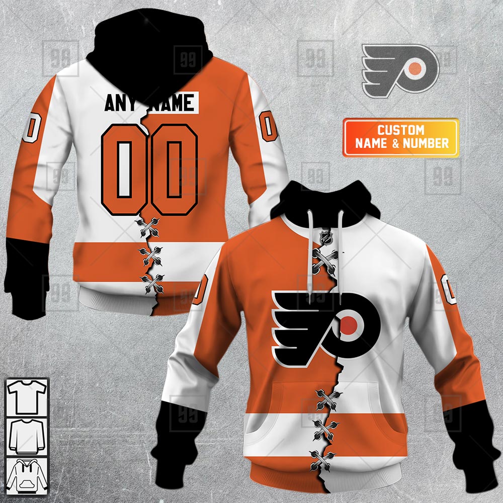 Philadelphia Flyers Personalized Name And Number NHL Mix Jersey