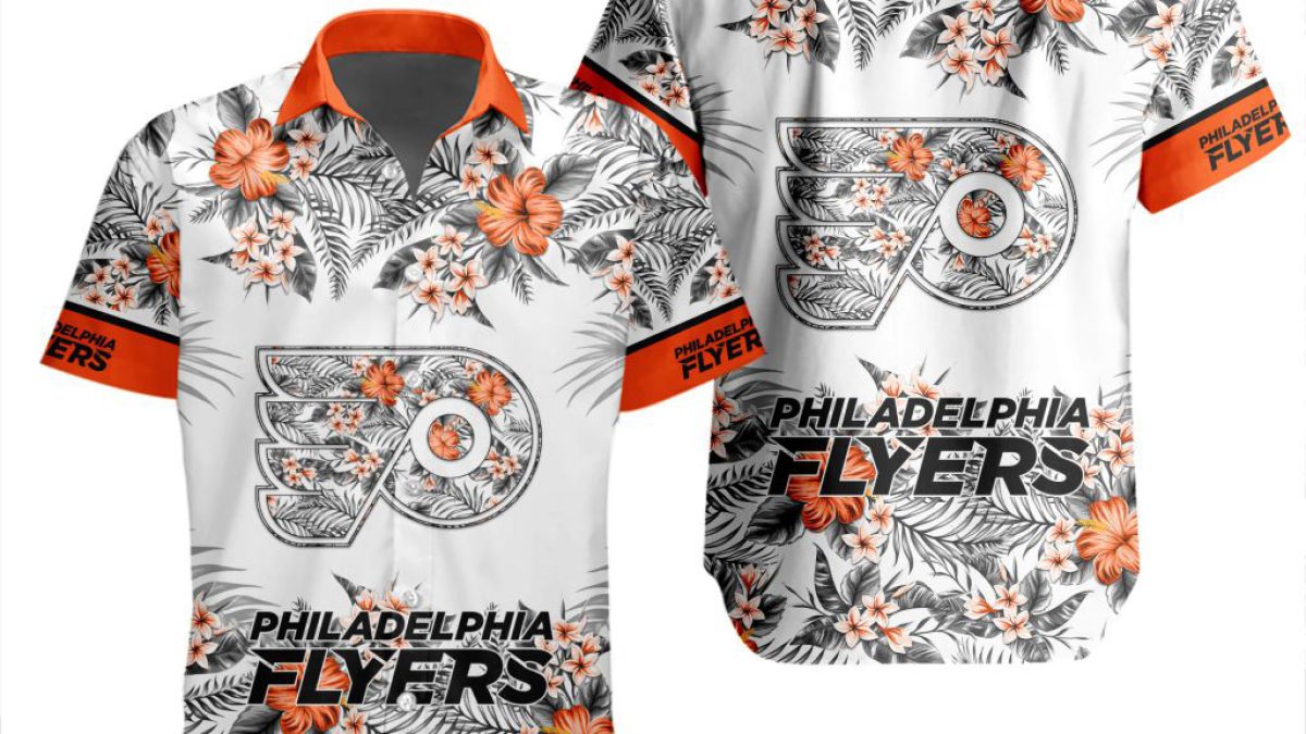 Floral NHL Philadelphia Flyers Hawaiian Design Baseball Jersey For