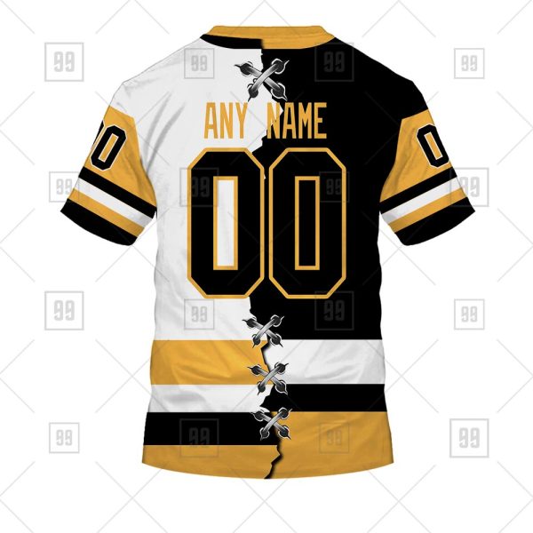 NHL Pittsburgh Penguins Mix Jersey Custom Personalized Hoodie T Shirt Sweatshirt