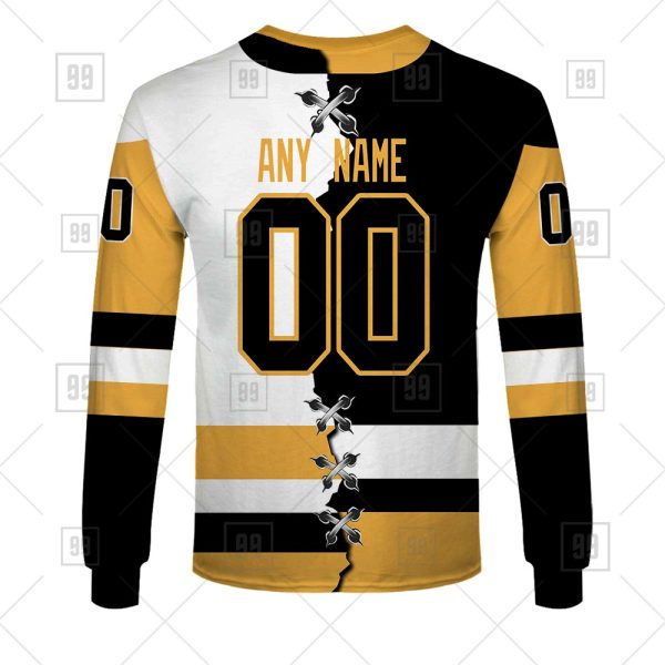 NHL Pittsburgh Penguins Mix Jersey Custom Personalized Hoodie T Shirt Sweatshirt