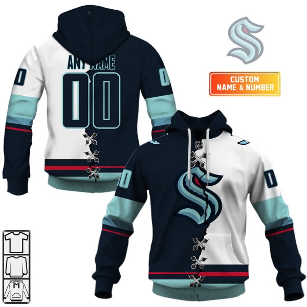 NHL Seattle Kraken Mix Jersey Custom Personalized Hoodie T Shirt Sweatshirt