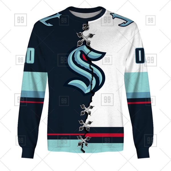 NHL Seattle Kraken Mix Jersey Custom Personalized Hoodie T Shirt Sweatshirt