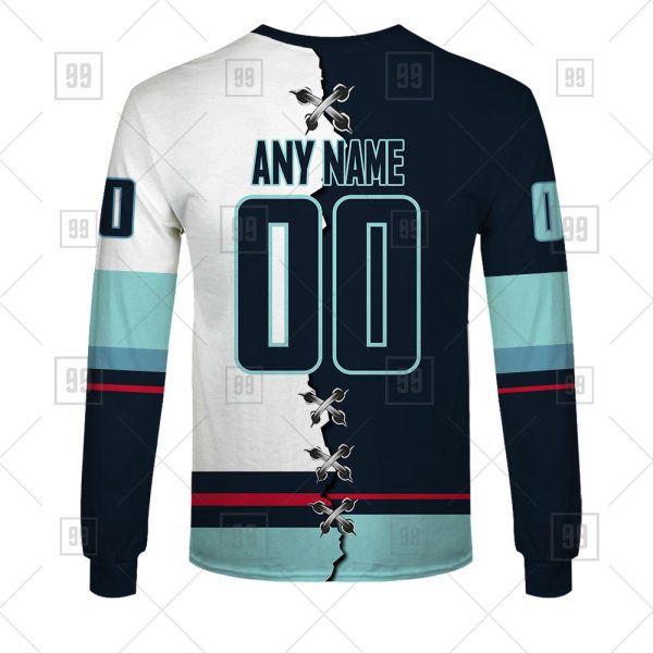 NHL Seattle Kraken Mix Jersey Custom Personalized Hoodie T Shirt Sweatshirt