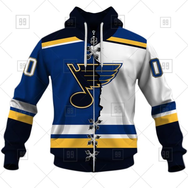 NHL St. Louis Blues Mix Jersey Custom Personalized Hoodie T Shirt Sweatshirt