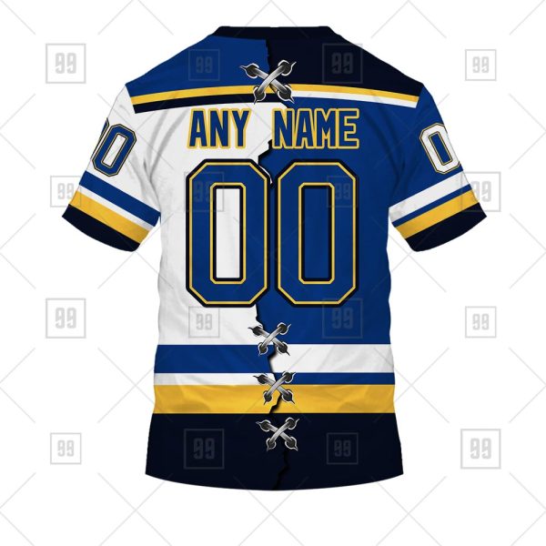 NHL St. Louis Blues Mix Jersey Custom Personalized Hoodie T Shirt Sweatshirt