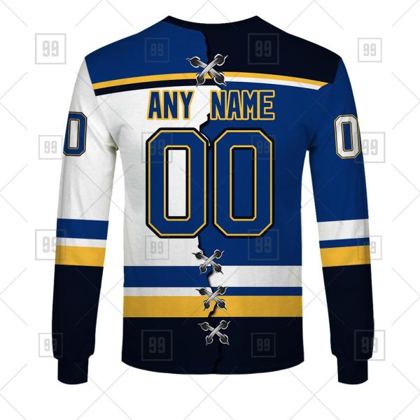 NHL St. Louis Blues Mix Jersey Custom Personalized Hoodie T Shirt Sweatshirt