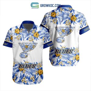 NHL St. Louis Blues Flowers Hawaiian Design Button Shirt