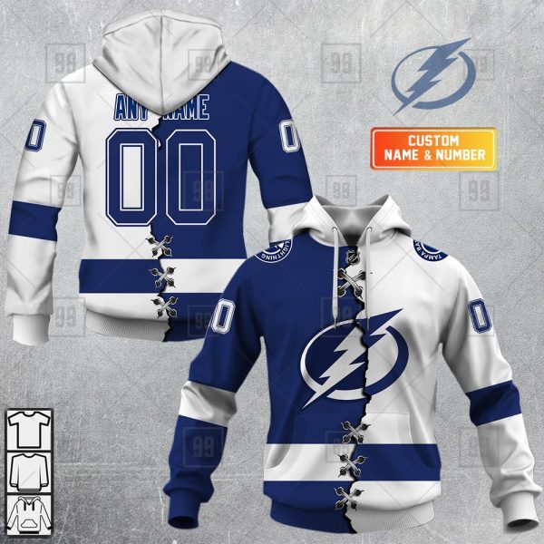 NHL Tampa Bay Lightning Mix Jersey Custom Personalized Hoodie T Shirt Sweatshirt