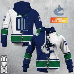 NHL Vancouver Canucks Mix Jersey Custom Personalized Hoodie T Shirt Sweatshirt