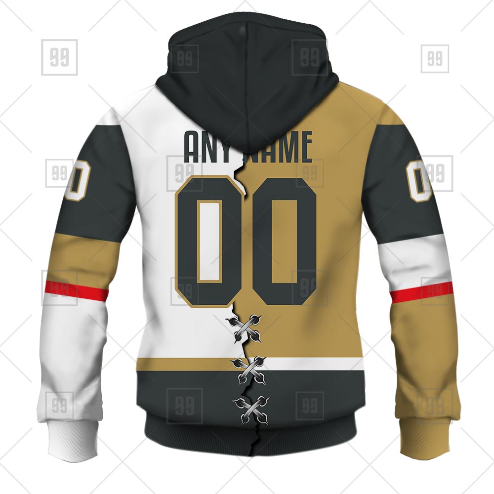 NHL Vegas Golden Knights Mix Jersey Custom Personalized Hoodie T