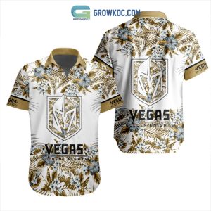 NHL Vegas Golden Knights Flowers Hawaiian Design Button Shirt