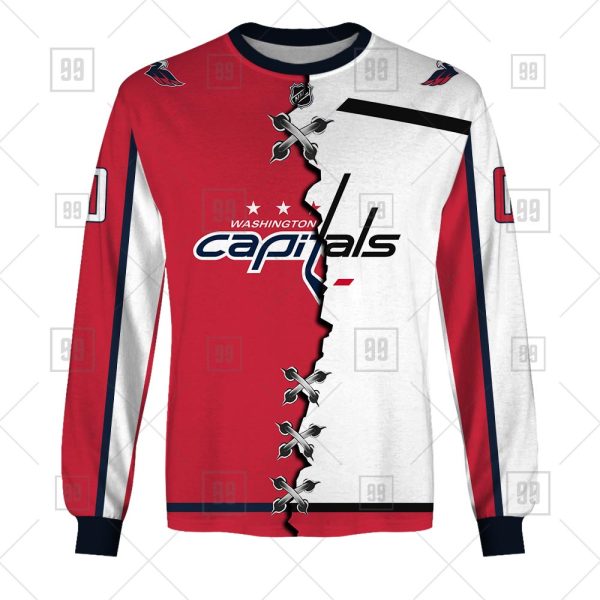 NHL Washington Capitals Mix Jersey Custom Personalized Hoodie T Shirt Sweatshirt